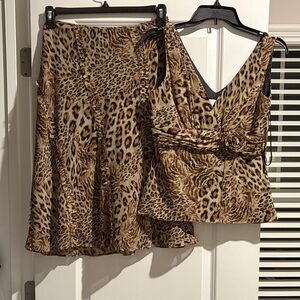 Elegant Leopard Print Midi Dress